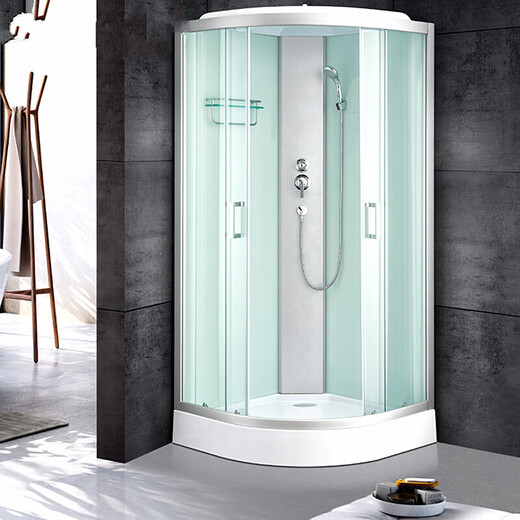 Integrated shower room integrated shower room arc fan-shaped wet and dry separation enclosed bath room glass partition household integrated shower room with toilet integrated shower room integrated bathroom with toilet wash basin without roof J-D1 without roof with top spray 0.9*0.9*2.17 without steam