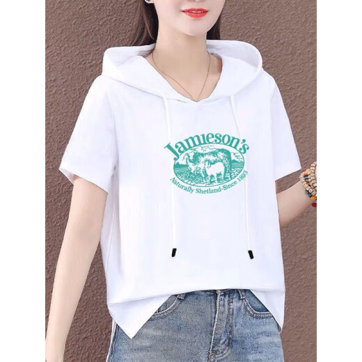 
[Special price pick-up] High-end light luxury brand 100 pure cotton short-sleeved sweatshirt for women large size women's clothing 2022 summer new Korean version loose versatile T-shirt for women top trendy 693 short-sleeved sweatshirt M (100Jin [Jin equals 0.5 kg] or less)