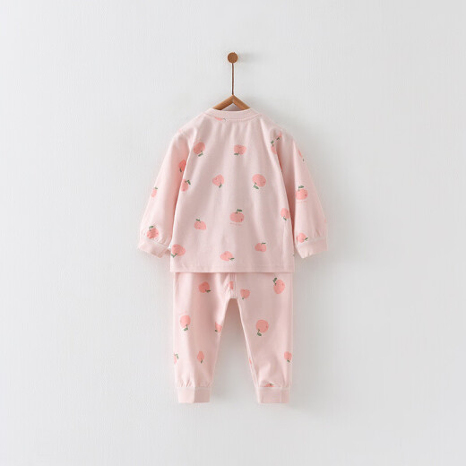 Tongtai Four Seasons 3-24 months infants, boys and girls, pure cotton, comfortable, soft and skin-friendly, long-sleeved folio set TS23J103 pink 90
