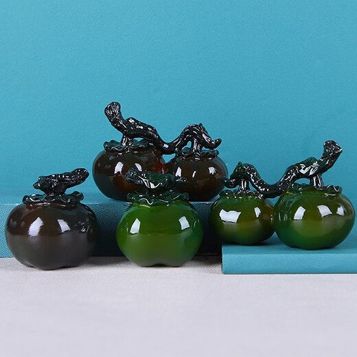 Good Kiln Persimmon tea pet ornaments that change color when exposed to water can be used to raise creative and cute tea toys, tea trays, tea ceremony tea accessories, color changing <Orange-Persimmon> Two good things come in pairs