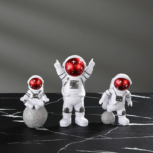 Wei'an Creative Astronaut Small Ornaments Desktop Living Room TV Cabinet Children's Room Decoration Home Decoration Furniture Products Golden Four-Piece Set
