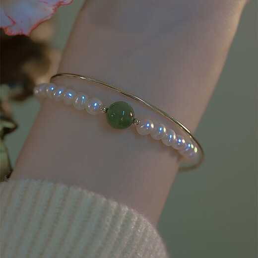 Indigo transfer bead bracelet pearl female new ins versatile bestie bracelet pearl sapphire green bracelet one pack