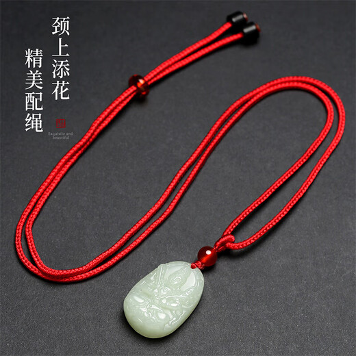 Dragon emblem jewelry Hetian jade natal Buddha pendant void hidden jade pendant eight guardian gods blue and white jade birthday New Year gift