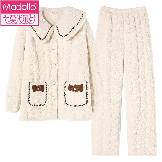 
Modal three-layer cotton pajamas for women in winter coral velvet thickened and plush fashion can be worn on the outside with large size warm autumn and winter home clothes 32-12244 M (95) Recommended weight: 80-105Jin [Jin equals 0.5 kg]