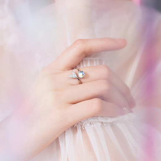 MZMZ fishtail platinum ring for women PT950 platinum heartfelt confession asking for marriage, Valentine's Day birthday gift for girlfriend and wife, local warehouse/next day delivery - light luxury fishtail ring live mouth