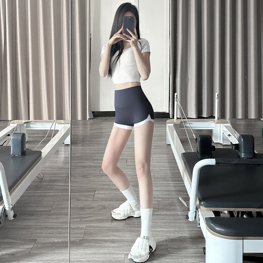 浪莎三分鲨鱼裤女冰丝运动瑜伽短裤高腰收腹情人节紧身性感骑行安全裤