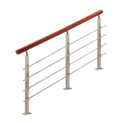Huihao 304 Edelstahltreppe Handlauf Indoor -Terrasse Haus selbstinstallierte Säule Modernes einfaches Balkon Leitplanke 50 quadratische Röhrchen Schleifen Originalfarbe - Einsäule Gesamthöhe: 1050 mm - Standardmodell