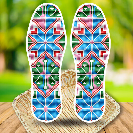 2023 Neues gedrucktes Baumwolltuch handgemachter Cross-Stitch-Insole-Halbfeind-Produkt, das von Männern und Frauen gestickt ist, Rose Red 683 Alle Wünsche werden wahr 35