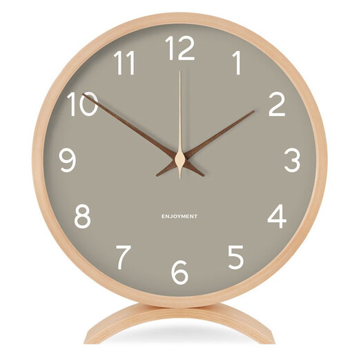 Momen solid wood vertical clock display desktop clock pendulum desk clock sitting clock living room home bracket ornaments walnut color white surface standard version 30cm12 inches