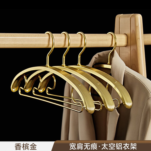 喆炜2025衣架挂衣服无痕家用晾衣架加粗铝合金防滑衣柜衣撑宽肩SN4859 灰固定款西服加硬加宽 10个