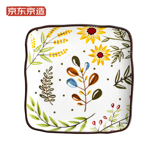Made in Tokyo, American-style plates, tableware sets, plates, plates, housewarming ceramics, flower series dessert plates, 6 inches*4
