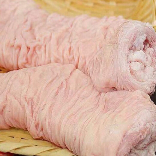 Farm-raised free-range native pig large intestine, fresh pig intestines, black pig no-wash pig intestine, large intestine head, fresh frozen fat intestine, selected native pig large intestine head 5 Jin Jin equal to 0.5 kg