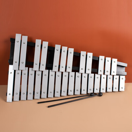 Qimei 37 kleiner Schreiner 30-Ton-Klavier-Percussion-Instrument Marimbaqin Orff Aluminiumplatte Klavier Kindergarten 15-Tone Klavier 25-Tone Mahagoni + Piano Box