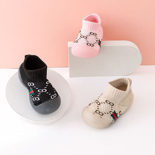 G.DUCKKIDS little yellow duck spring and autumn style baby toddler shoes British style soft socks anti-slip and prevent falling baby flying socks shoes 6 months 1 spring and autumn [Khaki]_A style 18 /19 (shoe length 11.5cm)