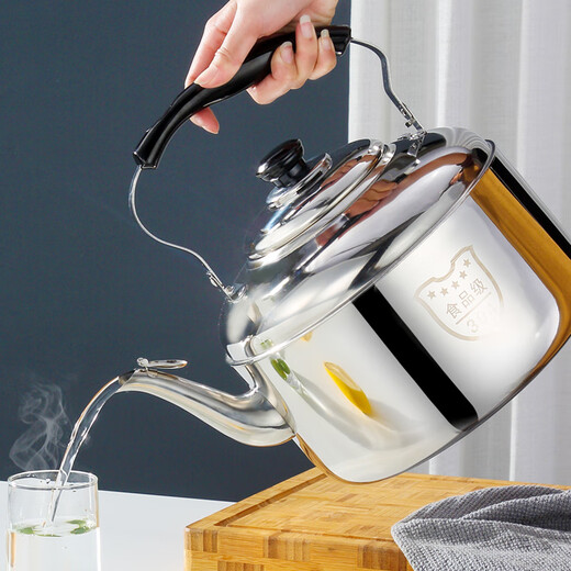 Tuojin 304 stainless steel whistle kettle gas household hot water kettle plus soup kettle firewood kettle gas induction cooker extra thick 10L (non-plug-in type) 10L reference details