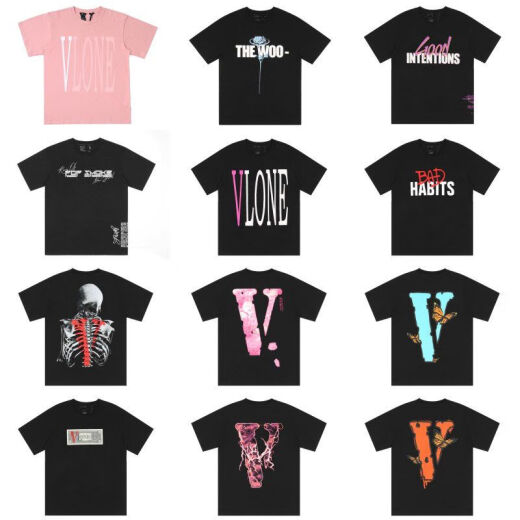 Zhidou Dou American Modemarke Vlon Jerry Big gegen kurzärmelige Nebel High Street Halbärmelige Paar Ins Sommer VTG Style T-Shirt 6187-Blacks-Code empfohlen 90-110jin [Jin gleich 0,5 kg]