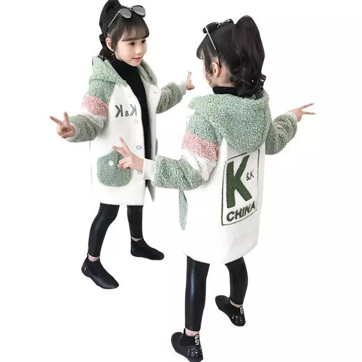 Disney (Disney) Winterjacke für Mädchen, 2023, neuer Winterstil, mittellanger koreanischer Stil für Kinder, verdickter Außenmantel für Herbst und Winter, Rosa (Polsterung und Verdickung) 140