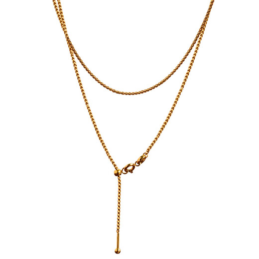 Only one pair of non-fading large pendant lanyard sweater chain replacement chain pin necklace with dzi bead thangka 18K gold pigment gold-snake bone chain length 60 cm