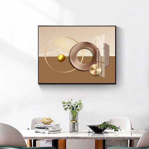 Villa electric meter box hydraulic decorative painting modern simple horizontal version restaurant weak current box hanging painting abstract art living room mural abstract art 12596-2 mirror crystal porcelain 100*80 cover size 84*73 black