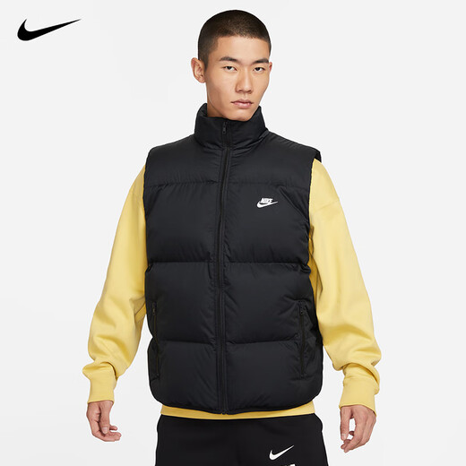 【8成新】耐克NIKE棉马甲男子棉服保暖CLUB PUFFER VEST马甲FB7374-010黑L
