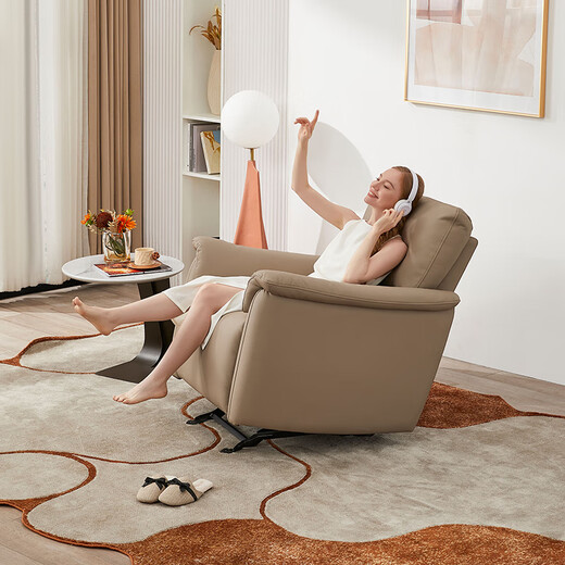 
Zhihuashi First Class Zero-Back Wall Cream Living Room Fabric Ecological Leather Electric Function Sofa 11973 Shuguang Gray (Ecological Leather) Single Person 87cm-Manual Shakeable