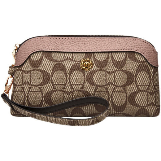 Gelozid Birthday Gift Handbag Women's Clutch Long Wallet Clutch Bag Shoulder Crossbody Bag Mother's Style Small Khaki (Handbag Style - Wrist Strap)