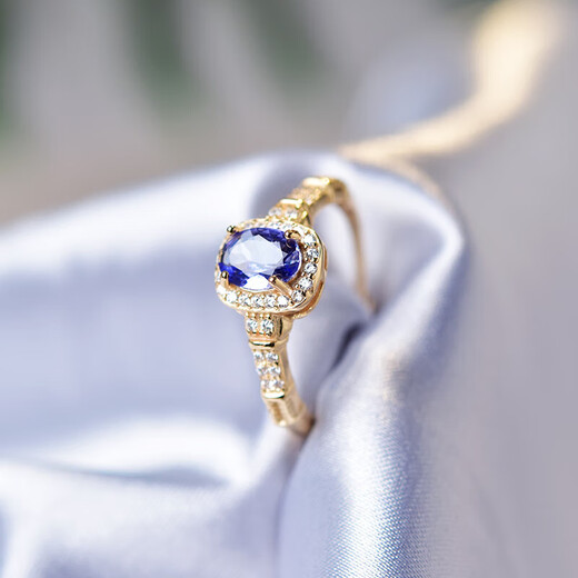 Qianjun tanzanite ring women's s925 silver niche design ring tanzanite bare stone self-discipline couple ring style 1 s925 silver tanzanite ring