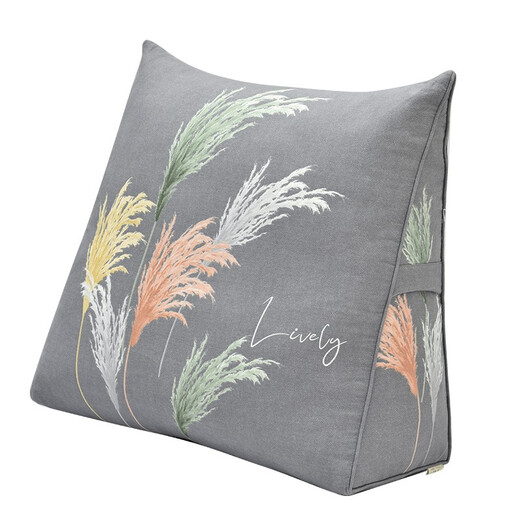
April Town (April Town) Pillow pillow home autumn triangle pillow cushion waist protection pillow single bed sofa bay window waist pillow waist bag Fragrant grass green CKDP5-H1396 20*50*55cm