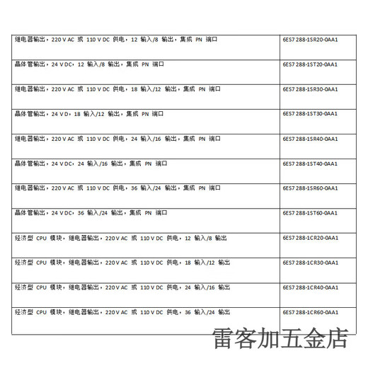 Siemens (SIEMENS) PLC S7-200SAMRT CPU 6ES7288-1SR/ST/CR/ 6ES7288-1ST30-0AA1