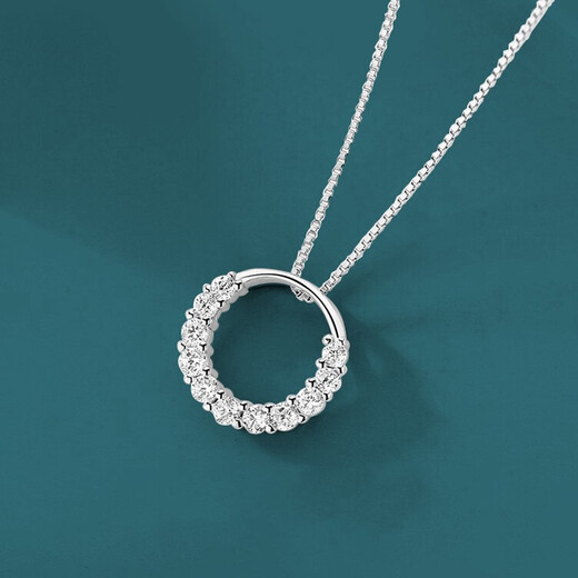 KAMALUN brand platinum necklace pt950 platinum jewelry ring neck ornament inlaid with moissanite women's necklace birthday gift ring necklace