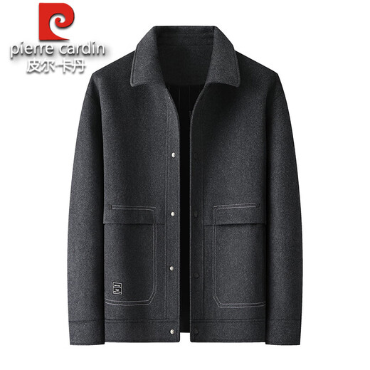 Pier Cardin High-End-Revers-Wolljacke für Herren Herbst und Winter Neues Freizeit-Trend-Top plus Fett Plus-Größe Tweed Jacket 2052 Grau 2xl tragen 140-160jin [Jin ist gleich 0,5 kg]