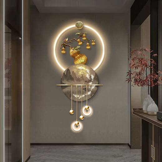 Dessin Town New Chinese Style Gourd Entrée Entrée Décoration Peinture Corridor Corridor Corridor Corridor Corridor Corridor Corridor Corridor Lumin Lumin Lumin Lumin Lumin Luminal Corridor BG6296-BG6299-BG6300 50 * 123cm peinture de suspension ordinaire sans lampe sans lampe