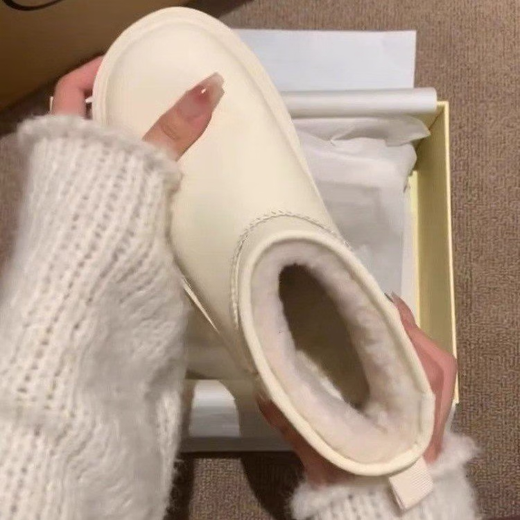 
Belle thick-soled white snow boots for women 2025 new winter plus velvet thickened shoes waterproof and non-slip warm Northeast cotton shoes off-white 37