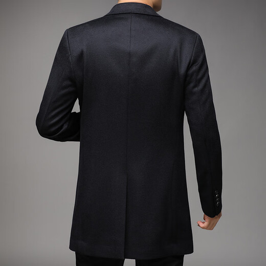 Wirpta high-end brand cashmere woolen coat for men winter new mid-length suit collar business light luxury coat navy blue gift box L L 175