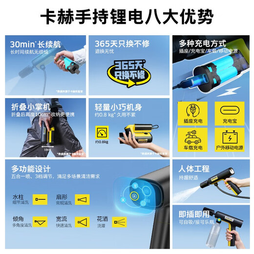 KARCHER wireless car washing machine KHBAir portable car washing machine household high-pressure water gun purchased by over 10,000 people