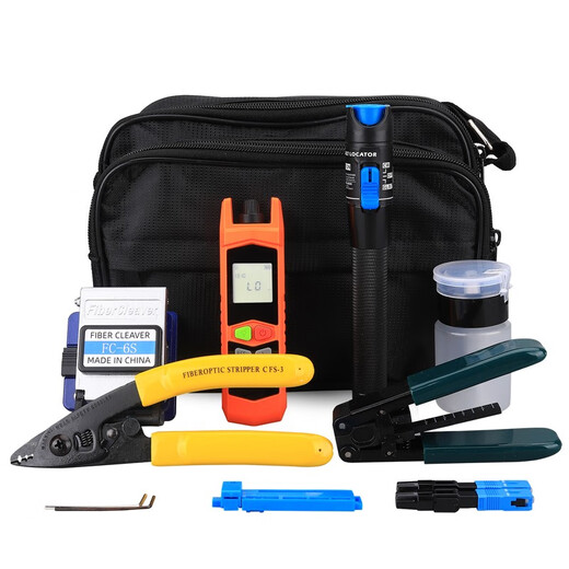 Corus FTTH fiber optic cold joint tool kit set leather cable optical power meter red light pen fiber cutting knife leather wire pliers Miller pliers integrated machine fiber fusion fiber fusion set fiber entry tool set seven