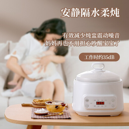 Cool Dixiong electric stew pot, water-proof stew pot, household 4-person fully automatic ceramic casserole, bird's nest soup, baby food supplement, porridge, large capacity 3L electric stew pot (single bold)