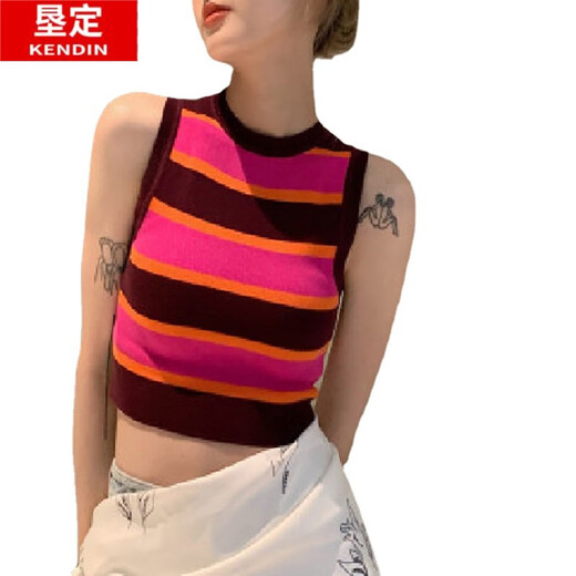 垦定（KENDING）假两件打底吊带背心女夏季外穿内搭抹胸设计感小众甜辣妹纯欲上衣 6625黑色 均码 【80-130斤】
