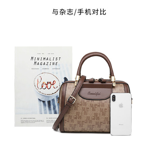 奈佰琪 实用生日礼物女士包包女包复古单肩包手提包枕头包斜挎包 送女友 7939啡/啡色 礼盒装+玫瑰花