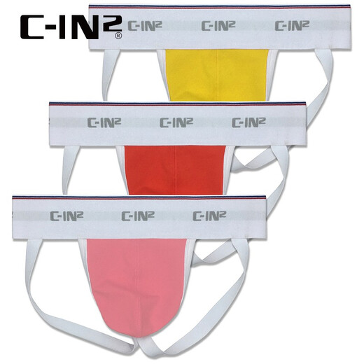 C-in2 NOUVEAU PANTAL ROUND MEN'S Coton Spandex confortable Sexy Sexy Low-Waisted Hips Double Thong 6625as rose 672-1 m adapté à 2 pieds 4-2 pieds 5 taille (taille 31-33)