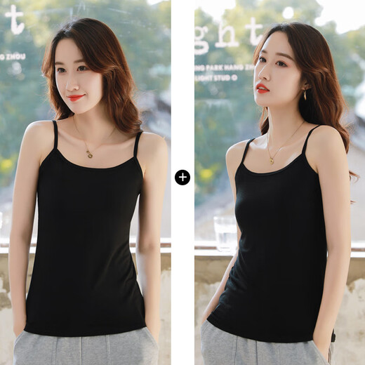 LangSha Modal small suspender inner and outer vest for women with base student sleeveless vest for women Black XL
