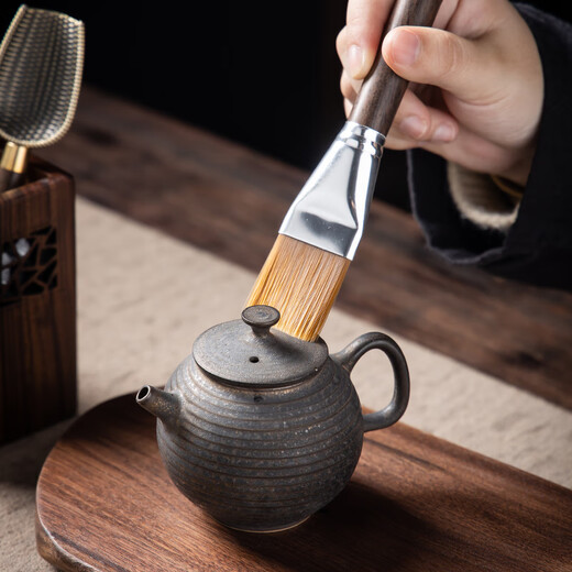 Six Gentlemen of Gold-Inlaid Jade Tea Ceremony, Walnut Wood Kung Fu Tea Set Accessories, Tea Clamps, Tea Spoons, Tea Needles, Su Chuang Tea Ceremony, Six Gentlemen