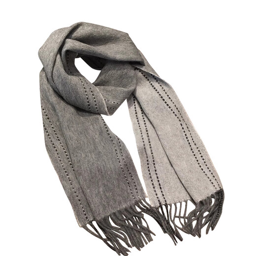 CinvaiKrose autumn and winter scarf women's pure wool 100% warm scarf double-sided shawl boys birthday Christmas gift for girls gray limited gift box packaging