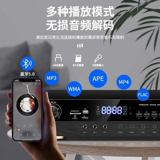 先科会议室音响设备全套装组合家庭影院KTV音乐学校培训专用系统蓝牙功放麦克风一体机壁挂音箱音柱 【两120W音柱】两话筒（推荐100-160平）