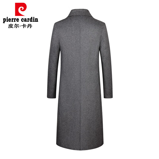Pierre Cardin High-End New Herren-doppelseitige Schafe. Velvet Mantel Männer ausgedehntes überkneeges Wollschichtmantel grau 190/3xl