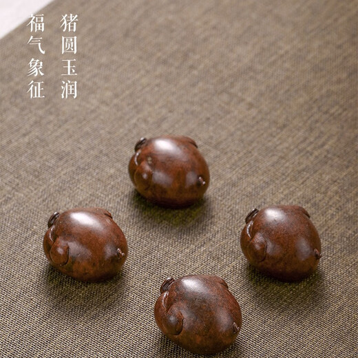 KAZUNORI Handmade Lucky Pig Tea Pet Home Cute Tea Pet Tea Ceremony Ornament Copper Tea Set Accessories Creative Boutique Tea Art Zodiac Zen Retro Tea Pet Piggy Tea Pet