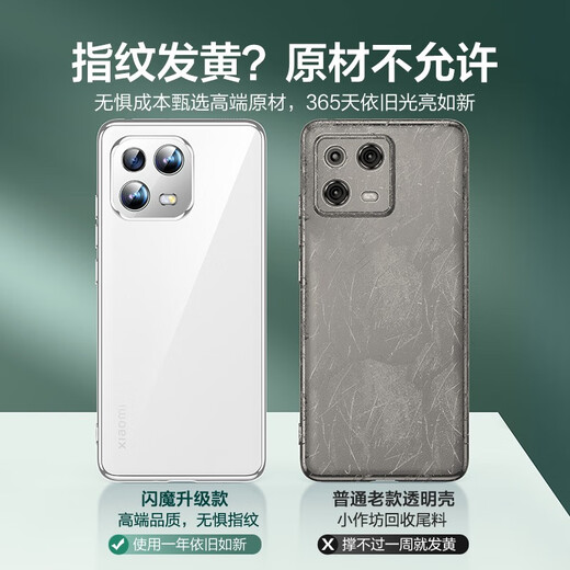 Flash Magic is suitable for Xiaomi 13 mobile phone case. Transparent soft shell lens all-inclusive ultra-thin anti-fall protective case. Suitable for Xiaomi 13 fully transparent lens all-inclusive* ultra-thin anti-fall.