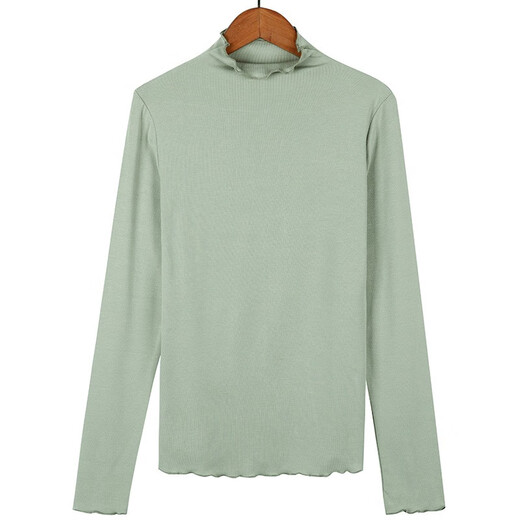 NY-RCE Halbhoch-Hals-Basishemd für Frauen mit Frühlings- und Herbst neuer Herbst- und Winter-Langarm-T-Shirt T-Shirt Dünn E3271 Sky Blue (Modal) 2xl