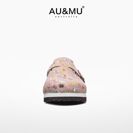 Au/Mu Spring и Summer Baotou Birkenstock Shoes Женская пробка с толстыми мультипликационными граффити