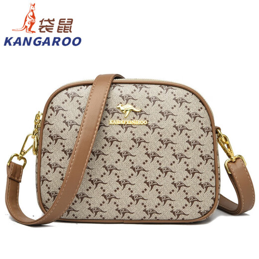 Canguro (canguro) 2025 nuevo bolso para mujeres bolsas de concha de doble cremallera otoño e invierno bolso de cuerpo cruzado de cuerpo de doble capa